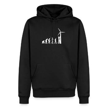 Evolution Wind Turbine Wind Energy Shirt Cadeau - Sweat à capuche Premium bio Homme - noir - Devant - Nico (187cm)