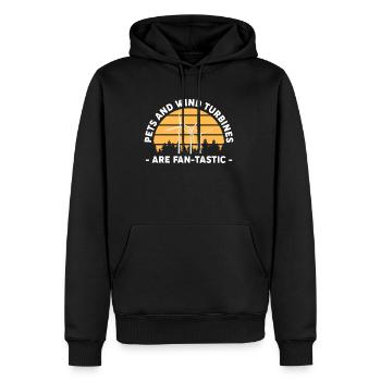 Les animaux domestiques et les éoliennes sont en éventail - Sweat à capuche Premium bio Homme - noir - Devant - Nico (187cm)