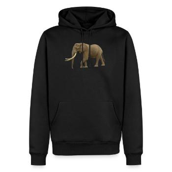 Elefant - Elefanten - Wildtiere in Afrika - Eli - Männer Premium Bio Hoodie - Schwarz - Vorne - Nico (187cm)