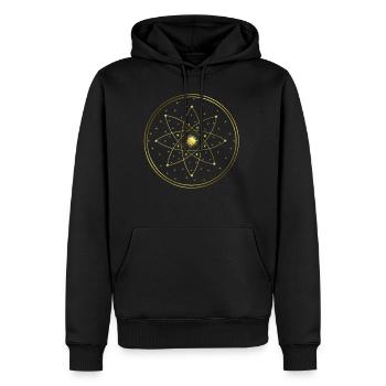 Sterne - Sonne - Kreise - Grafik - Geometrie - Männer Premium Bio Hoodie - Schwarz - Vorne - Nico (187cm)