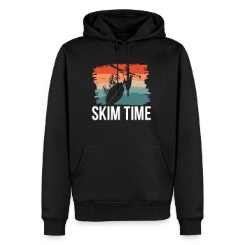 Cadeau Vintage Retro Skim Time Shirt - Sweat à capuche Premium bio Homme - noir - Devant - Nico (187cm)