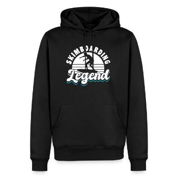 Skimboarding Legend Shirt Gift - Men’s Premium Organic Hoodie - black - Front - Nico (187cm)