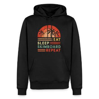 Manger Sommeil Skimboard Répéter - Sweat à capuche Premium bio Homme - noir - Devant - Nico (187cm)