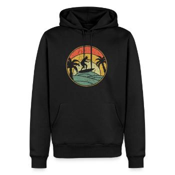 Chemise Vintage Retro Skimboard Surfer - Sweat à capuche Premium bio Homme - noir - Devant - Nico (187cm)