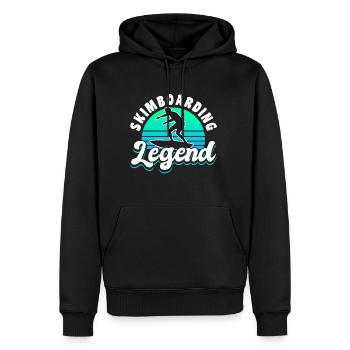 Cadeau de chemise Skimboarding Legend - Sweat à capuche Premium bio Homme - noir - Devant - Nico (187cm)