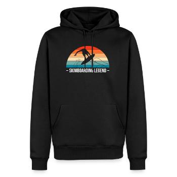 Légende du skimboard rétro vintage - Sweat à capuche Premium bio Homme - noir - Devant - Nico (187cm)