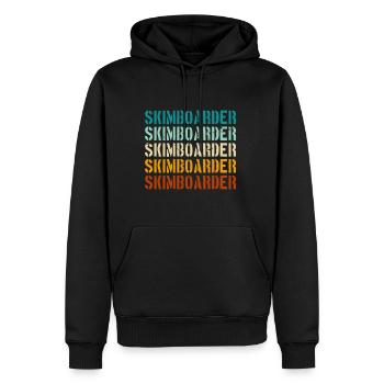 Skimboarder rétro vintage - Sweat à capuche Premium bio Homme - noir - Devant - Nico (187cm)