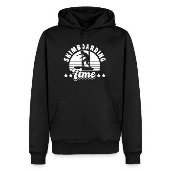 Cadeau de chemise Skimboarding Time - Sweat à capuche Premium bio Homme - noir - Devant - Nico (187cm)