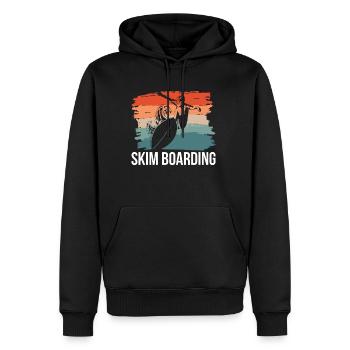 Chemise d’embarquement Vintage Retro Skim - Sweat à capuche Premium bio Homme - noir - Devant - Nico (187cm)