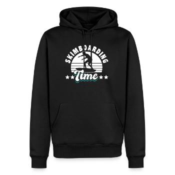 Cadeau de chemise Skimboarding Time - Sweat à capuche Premium bio Homme - noir - Devant - Nico (187cm)