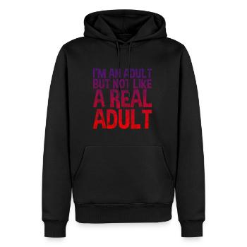 Je suis un adulte mais pas comme un vrai adulte 3 - Sweat à capuche Premium bio Homme - noir - Devant - Nico (187cm)