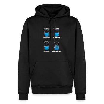 Optimiste Pesimiste Horologiste - Sweat à capuche Premium bio Homme - noir - Devant - Nico (187cm)