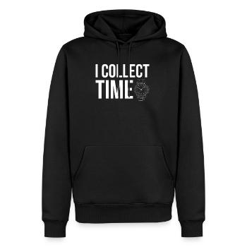 Je collectionne Time Shirt Gift Watch Collector - Sweat à capuche Premium bio Homme - noir - Devant - Nico (187cm)
