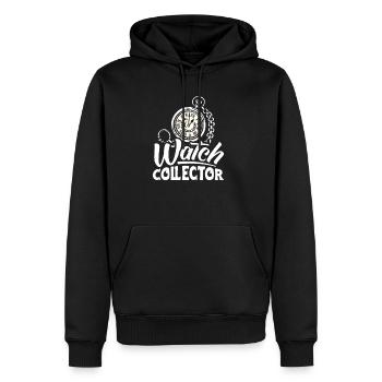 Montre Collector Chemise Cadeau Montre Collector - Sweat à capuche Premium bio Homme - noir - Devant - Nico (187cm)