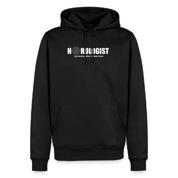 Chemise d’horlogerie Cadeau Horloger - Sweat à capuche Premium bio Homme - noir - Devant - Nico (187cm)