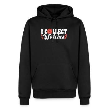 Je collectionne les montres Montres Chemise de collection - Sweat à capuche Premium bio Homme - noir - Devant - Nico (187cm)