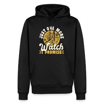 Just One More Watch I Promise - Männer Premium Bio Hoodie - Schwarz - Vorne - Nico (187cm)