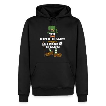 Le lutin au bon cœur de la Saint-Patrick - Sweat à capuche Premium bio Homme - noir - Devant - Nico (187cm)