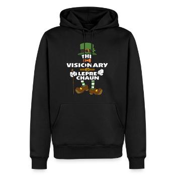 The Visionary Leprechaun St Patrick's Day - Men’s Premium Organic Hoodie - black - Front - Nico (187cm)