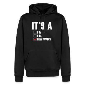 It´s A Boy Girl New Watch Shirt Uhrensammler - Männer Premium Bio Hoodie - Schwarz - Vorne - Nico (187cm)