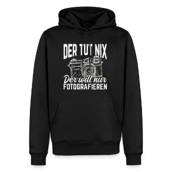 Kamera Fotokamera Kamera Spruch Geschenk Fotografi - Männer Premium Bio Hoodie - Schwarz - Vorne - Nico (187cm)