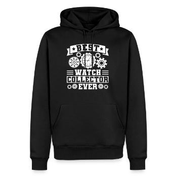 Meilleur cadeau de chemise de collectionneur de montres - Sweat à capuche Premium bio Homme - noir - Devant - Nico (187cm)