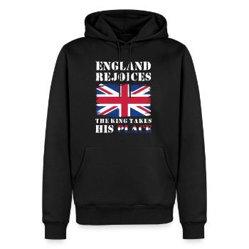 England Rejoices The King Takes His Place - Männer Premium Bio Hoodie - Schwarz - Vorne - Nico (187cm)