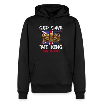 God Save The Kind 06 mai 2023 - Sweat à capuche Premium bio Homme - noir - Devant - Nico (187cm)