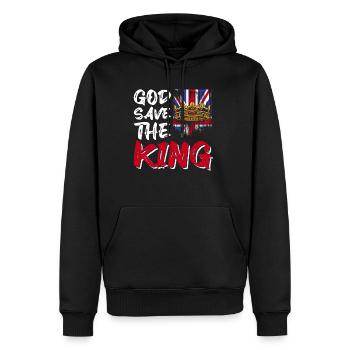 God Save The Kind 06 mai 2023 - Sweat à capuche Premium bio Homme - noir - Devant - Nico (187cm)