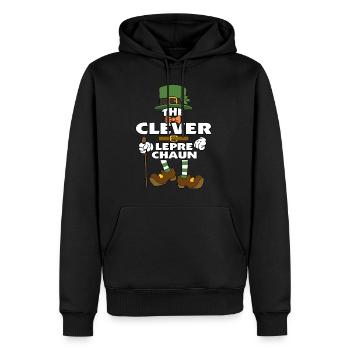 L’astucieux lutin St Patrick’s Day - Sweat à capuche Premium bio Homme - noir - Devant - Nico (187cm)