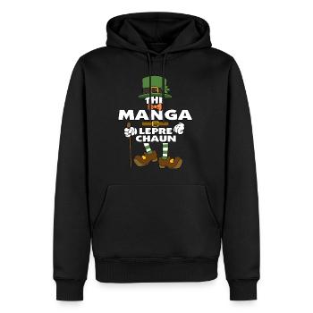 The Manga Leprechaun St Patrick's Day - Men’s Premium Organic Hoodie - black - Front - Nico (187cm)