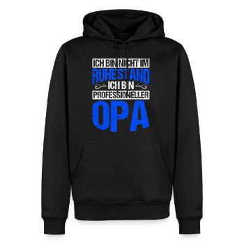 Ich bin nicht im Ruhestand ich bin professioneller - Männer Premium Bio Hoodie - Schwarz - Vorne - Nico (187cm)