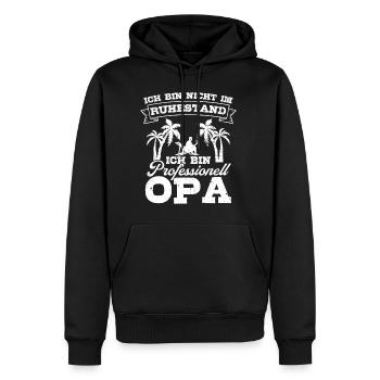 Opa Oma Rentner Ruhestand Rente Geschenk Großelter - Männer Premium Bio Hoodie - Schwarz - Vorne - Nico (187cm)