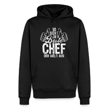 So Sieht Der Beste Chef Der Welt Aus Hübscher Boss - Männer Premium Bio Hoodie - Schwarz - Vorne - Nico (187cm)