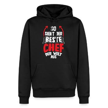 So Sieht Der Beste Chef Der Welt Aus Hübscher Boss - Männer Premium Bio Hoodie - Schwarz - Vorne - Nico (187cm)