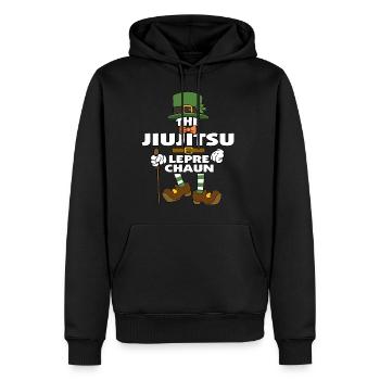 Le Jiujitsu Leprechaun St Patrick’s Day - Sweat à capuche Premium bio Homme - noir - Devant - Nico (187cm)