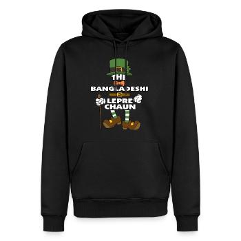 Le lutin bangladais Saint-Patrick - Sweat à capuche Premium bio Homme - noir - Devant - Nico (187cm)