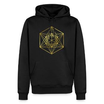 Graphics - graphic design - holy geometry - Men’s Premium Organic Hoodie - black - Front - Nico (187cm)