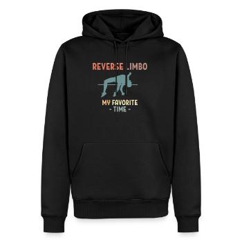 Reverse Limbo My Favorite Time Shirt - Men’s Premium Organic Hoodie - black - Front - Nico (187cm)