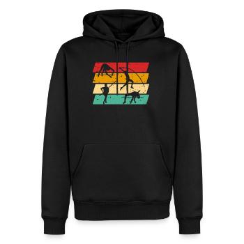 Cadeau Vintage Retro Pole Vault Shirt - Sweat à capuche Premium bio Homme - noir - Devant - Nico (187cm)