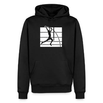 Cadeau Vintage Retro Pole Vault Shirt - Sweat à capuche Premium bio Homme - noir - Devant - Nico (187cm)