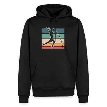 Cadeau Vintage Retro Pole Vault Shirt - Sweat à capuche Premium bio Homme - noir - Devant - Nico (187cm)
