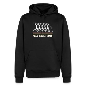 Vintage Retro Stabhochsprung Shirt Pole Vault Time - Men’s Premium Organic Hoodie - black - Front - Nico (187cm)