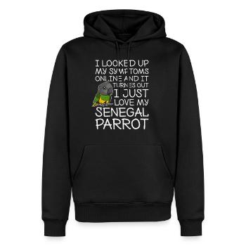Senegalpapagei Mohrenkopfpapagei Papagei Kawaii - Männer Premium Bio Hoodie - Schwarz - Vorne - Nico (187cm)