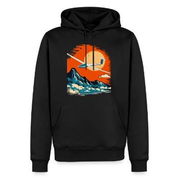 Segelfliegen Segelflugzeug Thermik Retro Vintage - Männer Premium Bio Hoodie - Schwarz - Vorne - Nico (187cm)