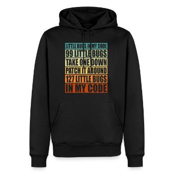 99 little Bugs in my Code 6 - Männer Premium Bio Hoodie - Schwarz - Vorne - Nico (187cm)