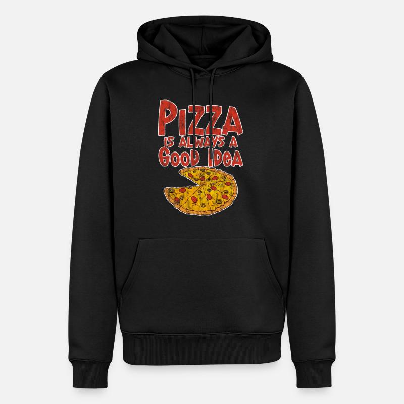 La pizza est toujours une bonne idée 3 - Sweat à capuche Premium bio Homme - noir