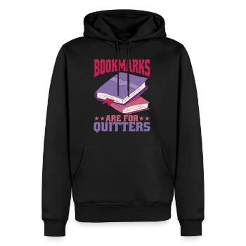 Les signets sont pour les quitters 2 - Sweat à capuche Premium bio Homme - noir - Devant - Nico (187cm)