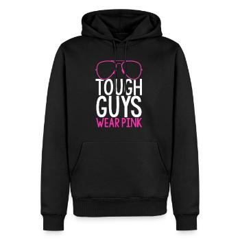Tough Guys Wear Pink Breast Cancer Awareness Husba - Männer Premium Bio Hoodie - Schwarz - Vorne - Nico (187cm)