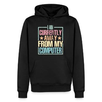 Je suis actuellement absent de mon ordinateur - Sweat à capuche Premium bio Homme - noir - Devant - Nico (187cm)